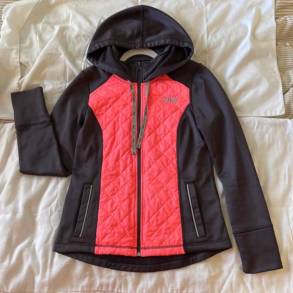 Fila sport jacket with hoodie and pockets xs